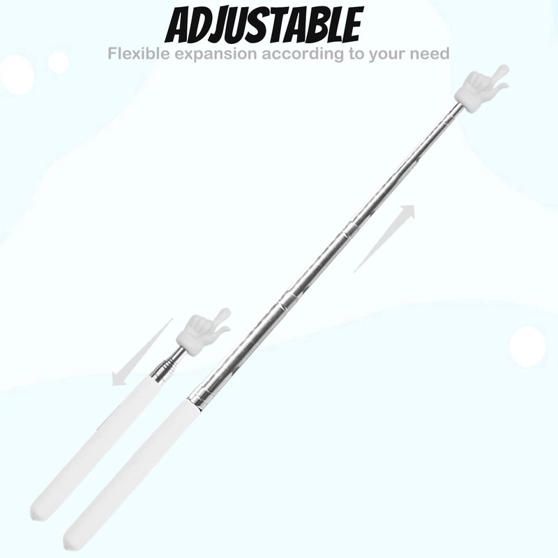 2 Pieces Telescopic Pointer Finger for Teachers, Retractable Hand Pointer
