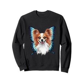 Cartoon Papillon dog with butterfly wings Sweatshirt