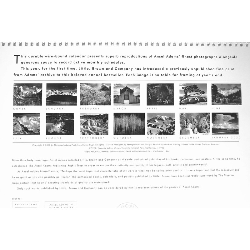 Ansel Adams 2019 Wall Calendar
