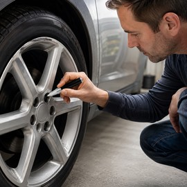 Automotive Wheel Touch-Up Paint Pen for Minor Scratches – Precision Rim Repair in Black, Silver or Gray Finishes