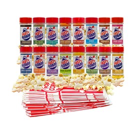 Flavorful Popcorn Seasoning Variety Pack – Seasonings in White Cheddar Cheese, Ranch, Sour Cream, & More – Gluten-Free Keto Snack for Movie Nights & Gifts by Tasty Bomb, 2.8-3 Oz (Variety Pack 16)