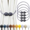 Porlau Strong Magnetic Curtain Tiebacks Grey 4 Pack Decorative Tie