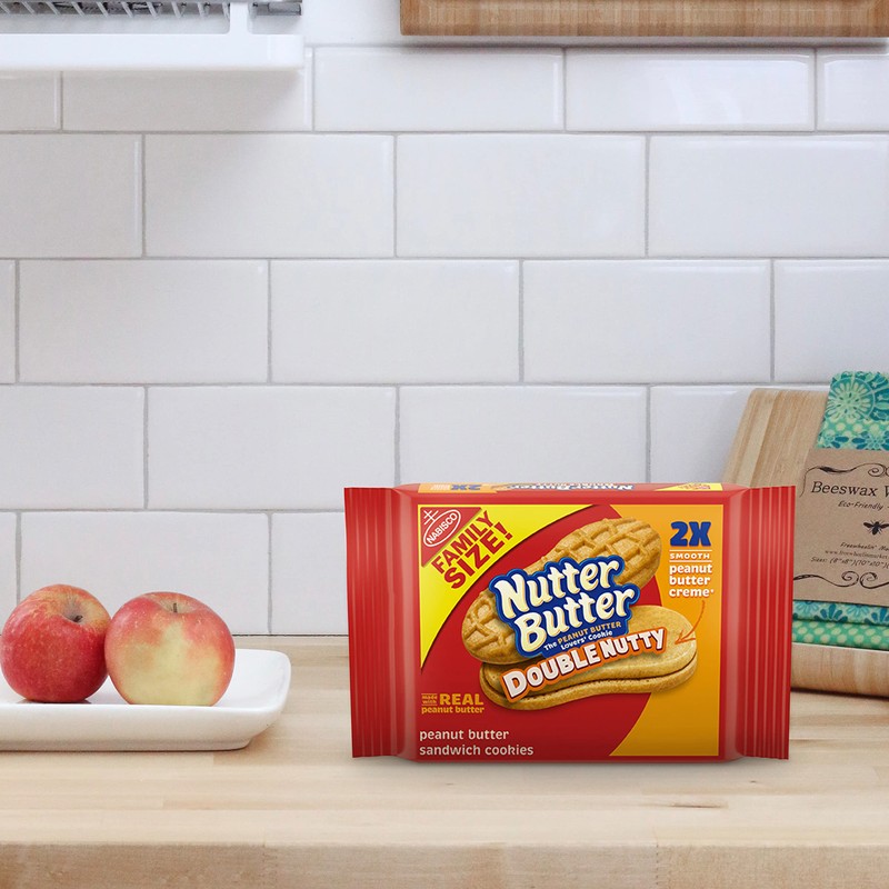 Nutter Butter Double Nutty Peanut Butter Sandwich Cookies, Family Size,