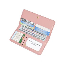 Belijoeuri Long Purse for Women with Zip, Elegant Women's Wallet, Photo Compartment, Money Holder, Shatterproof Design, Elegant and Fashionable, pink, Modern