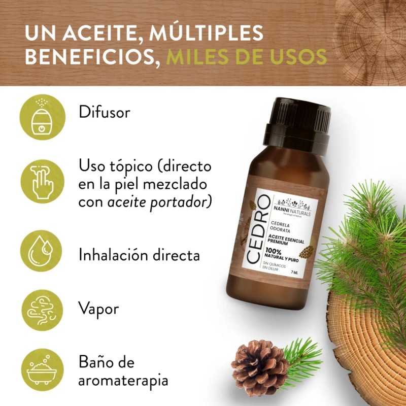 Aceite Esencial De Cedro Puro 15ml Para Difusor Y Aroma