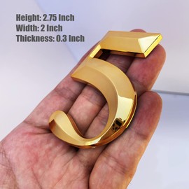HopeWan Gold Mailbox Number Stickers, Self Stick Door Address Numbers for Apartment, 3D Raised Style, Gold Shinny, 2 3/4 Inches High, Pack of 2 Sets.