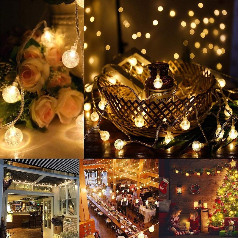 ANJAYLIA - Cadena de luces LED de 60 pies, funciona