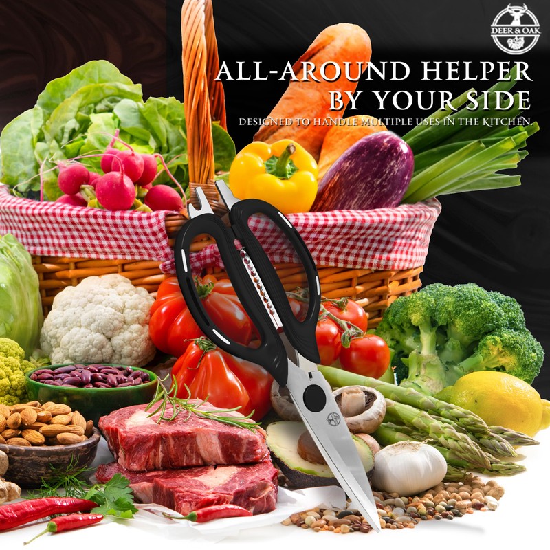 Deer & Oak Kitchen Scissors – Eco-Friendly, Heavy Duty, Sharp
