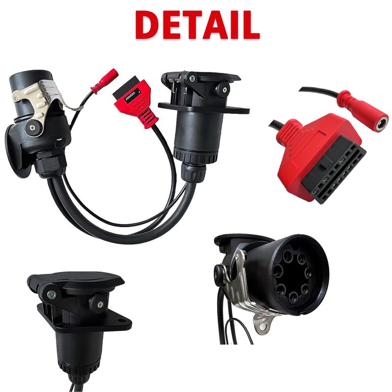 AMHTDOL ISO 7638 7pin (EBS/ABS) Adapter,Trailer and Truck Diagnostic Cable
