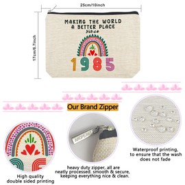 ancpeany 40th Birthday Gifts for Women, Her, 40th Birthday Decorations Makeup Bags, 1985 Anniversary 40 Year Old Gift Ideas for Mom, Wife, Sister, Best Friends, Mothers Day Small Cosmetic Travel Bag