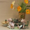 Dollhouse Removable Sofa,1:12 Wooden Dollhouse Floral Double Couch with Pillow,Old