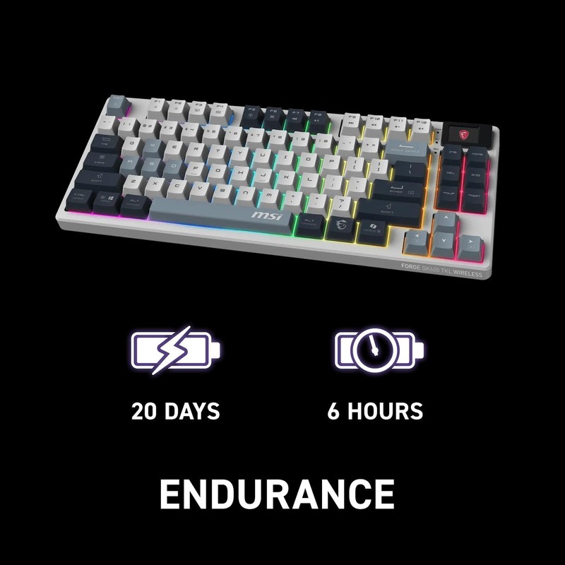 msi Forge GK600 TKL Wireless Sky - Mechanical Linear SWITCHES