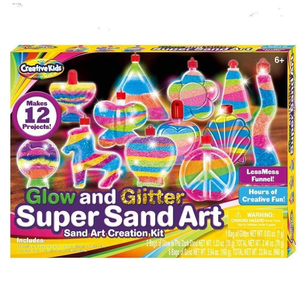 Creative Kids Glow in the Dark Super Glitter Sand Art Kit
