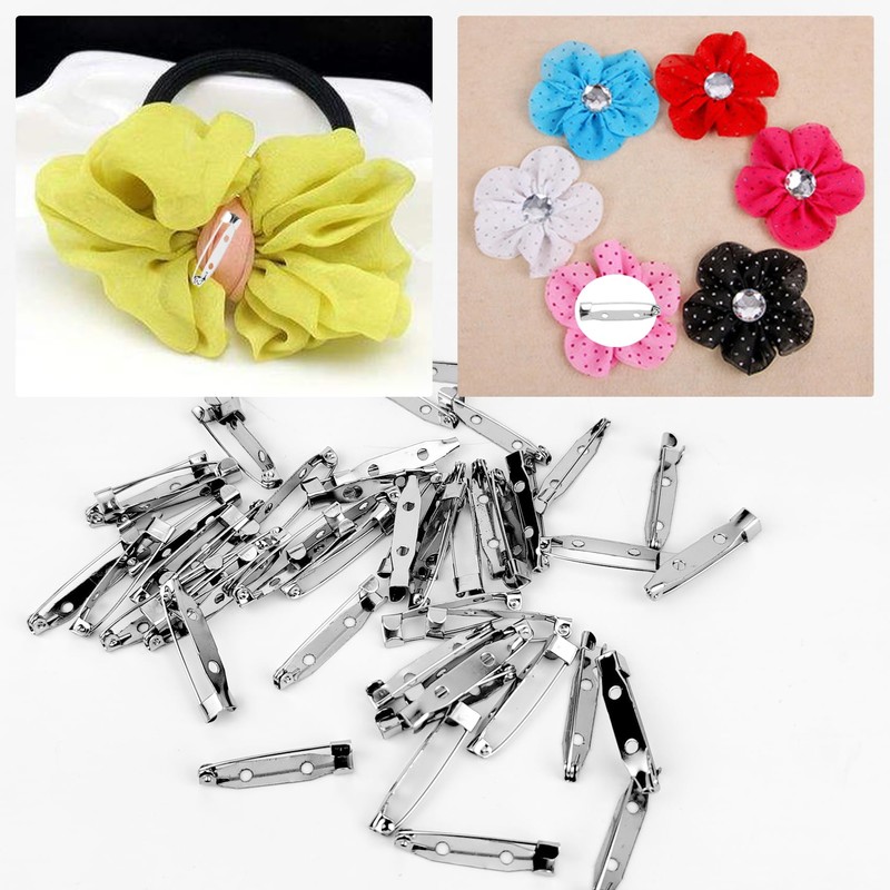 50 Pcs Silver Bar Pins, Safety Pins - Secure Back