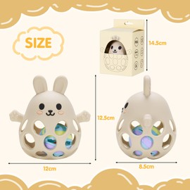 Tiusixsy Teething Ring Baby Toy, Beißring baby, Greifball Für Babys, Montessori Beißring Rassel Babys, BPA-frei Zahnen und Greifling für Baby, für Sinnes und Kauentwicklung,für Neugeborene Kleinkinder