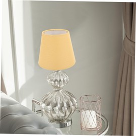 jojofuny Fabric Lampshade E14 Table Lamp Cover Fabric Chandelier Lampshade Cover Replacement for Bedside Pendant Light Yellow