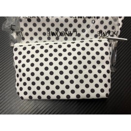 Lancôme 15x LANCOME Paris Black & White Polka Dot Make-Up Cosmetic Bag 5.5*1.5*3.5 Inch