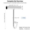 QWORK 2PCS Meat Hooks for Butchering, 304 Stainless Steel T