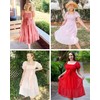 MEROKEETY Women's 2025 Summer Boho Square Neck Smocked Solid Color