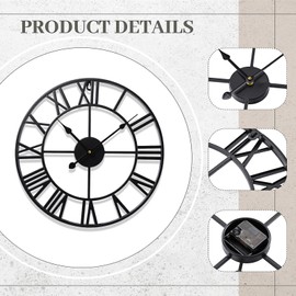 Otoolling 15.7 Inch Metal Wall Clock Metal Tree Leaf Wall Decor Silent Vine Olive Branch Leaf Art Clock for Home Bedroom Living Room Decorations