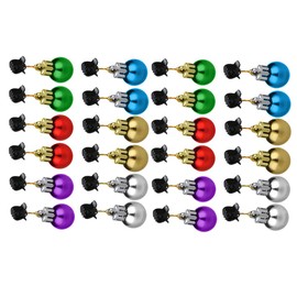 Beavorty 24pcs Beard Tweezer Beard Ornaments and Glitter Christmas Beard Clip Christmas Beard Light Ball Bell Beard Pendants Beard Baubles Beard Clips Bell Beard Clamps Plastic