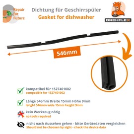 DREHFLEX - TD213 - Gasket/Door Seal/Sealing Strip Fits AEG/Electrolux/Privileg - Suitable for 152740100-2/1527401002