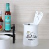 Peanuts Enamel Cutlery Stand, White, Size: Approx. W9.3, D9.3, H12,