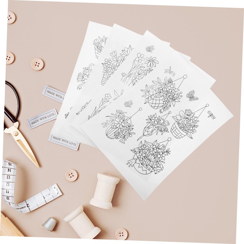 DOITOOL 4Sheets Water Soluble Embroidery Stabilizer DIY Sewing Supply for