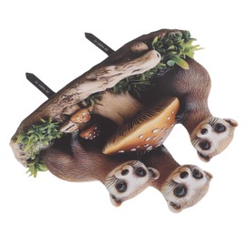 FUNOMOCYA Meerkat Mushroom Garden Stake Plug Statue for Outdoor Decor Weather Resistant Lawn Ornament Charming Pathway Decoration for Nature Lovers
