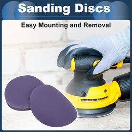 INFINAUTO Schleifscheiben, 6" 180 Körnung Automobilreparatur Runde Klett-Schleifpapier Keramik Lila, 20 Stück