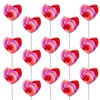 Fruidles 24-Pack Pink Swirl Lollipop Heart Design, Party Bag Fillers,