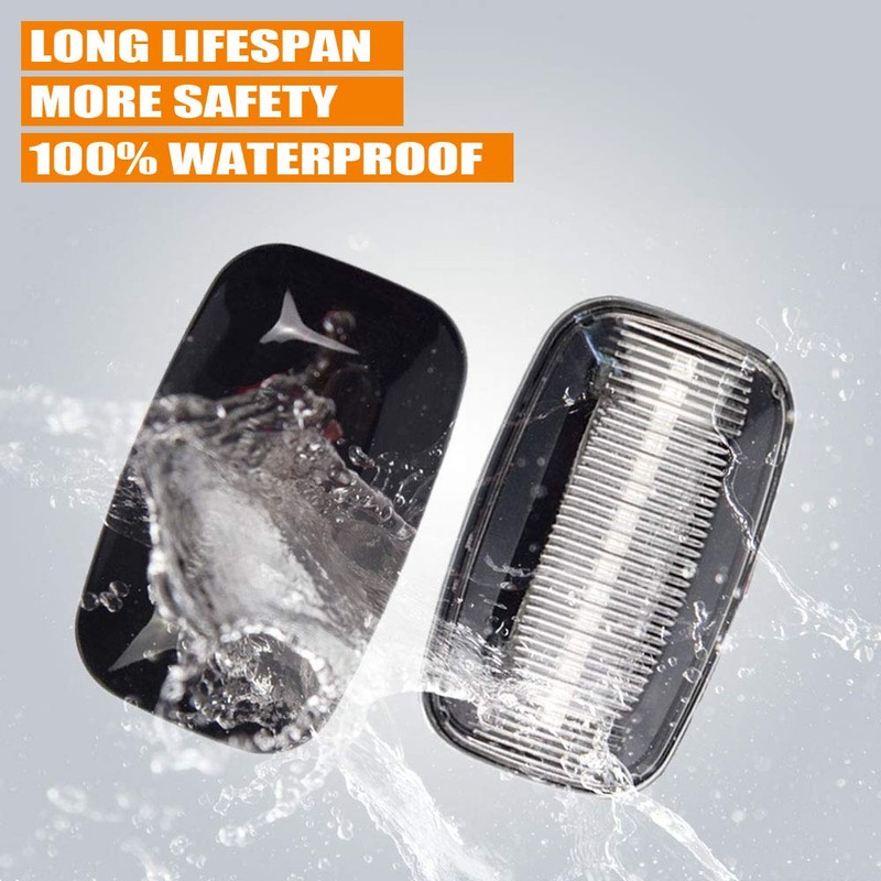 2Pcs Dynamic LED Fender Side Marker Turn Signal Light Side
