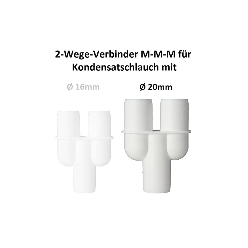 2-Way Vertical Connector Male for Condensate Hose Diameter 20 mm,