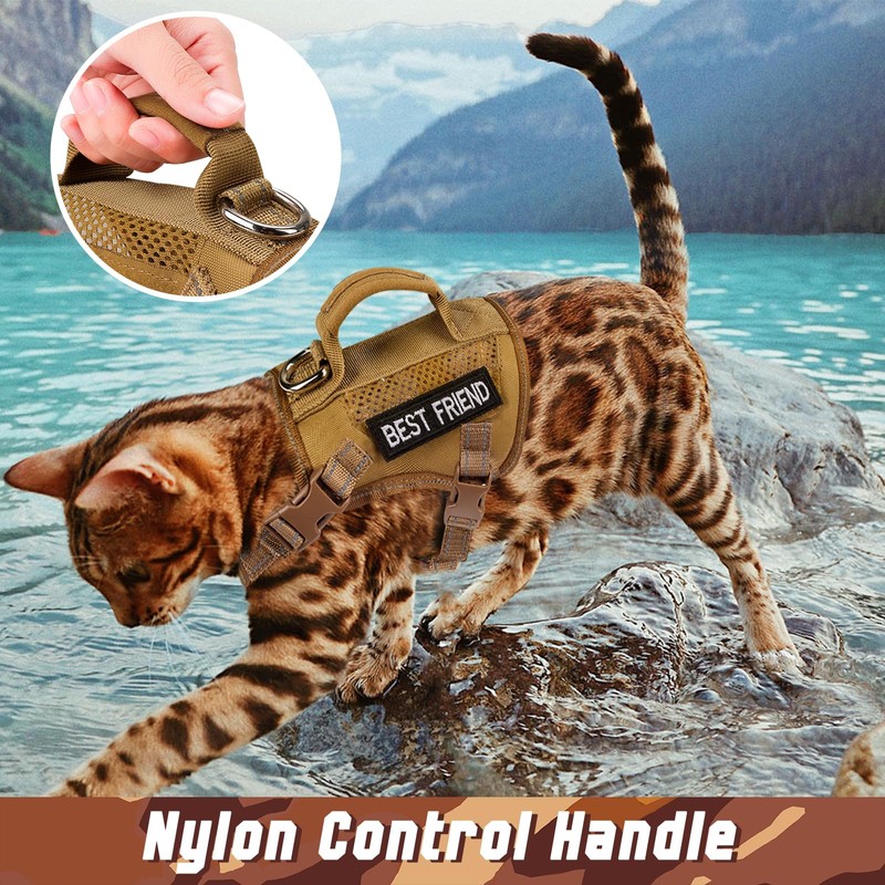 SALFSE Large Tactical Cat Harness Leash, Air Mesh Adult Cat