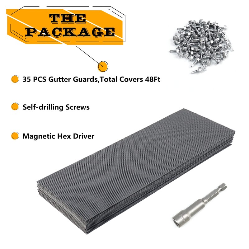 LBG Products Gutter Guards Kit – 48 FT (35 Pack),