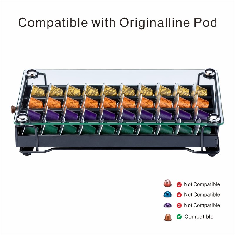 ZCDCP Coffee Pod Holder, Black Nespresso Original Pod Holder, Coffee