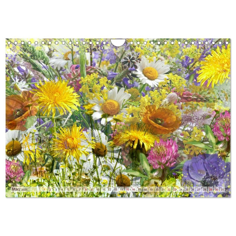 Wachgeküsst - digitale Blütenträume (Wandkalender 2025 DIN A4 quer), CALVENDO