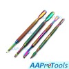 AAProTools 4pcs Rainbow Cuticle Pusher Stainless Steel Cuticle Remover and