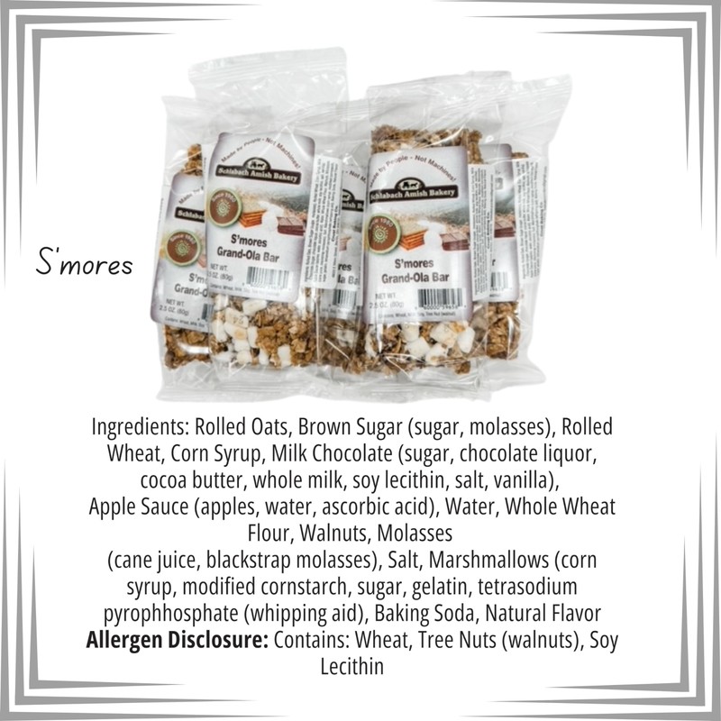 Schlabach Amish Bakery Soft & Chewy Granola Bars, Case Pack