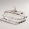 QIANCHANG Glass Butter Dish with Lid for Countertop, Clear Crystal