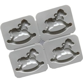 Moldes flexibles de silicona caballo balancín – Set de 4 piezas para hornear