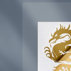 Transparent Decal Stickers of Dragon Silhouette 5 (Metallic Gold) Premium Waterproof Vinyl Decal Stickers for Laptop Phone Accessory Helmet Car Window Mug Tuber Cup Door Wall Decorati ANDauto085222GO