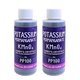 Potassium Permanganate - CHEMICALSTORE.COM Condy's Crystals, FreeFlow, Powder | 97% Pure KMnO4 | for Water Purification, Disinfection & Aquaculture | Removes Iron & Manganese (200 Grams)
