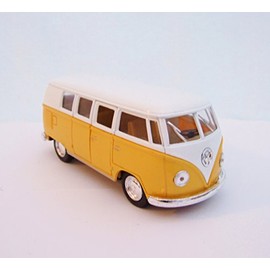 Diecast Metal Volkswagon Campervan VW Van Surf Camper Bus Toy New (Yellow)