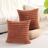 FUTEI Brown Striped Decorative Throw Pillow Covers 18x18 Inch Set