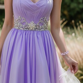 Clearine Wedding Bridal Bracelet for Women Marquise-Shape Leaf Crystal Stretch Bangle Prom Light Purple Gold-Tone