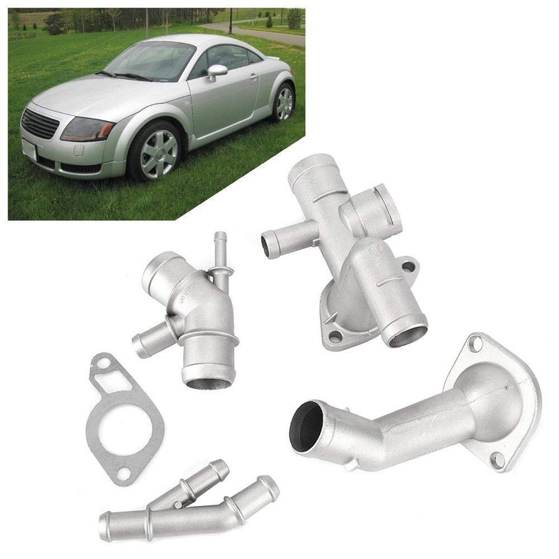 KSTE 4Pcs/Set Aluminum Engine Coolant Hose Flange Kit Compatible with
