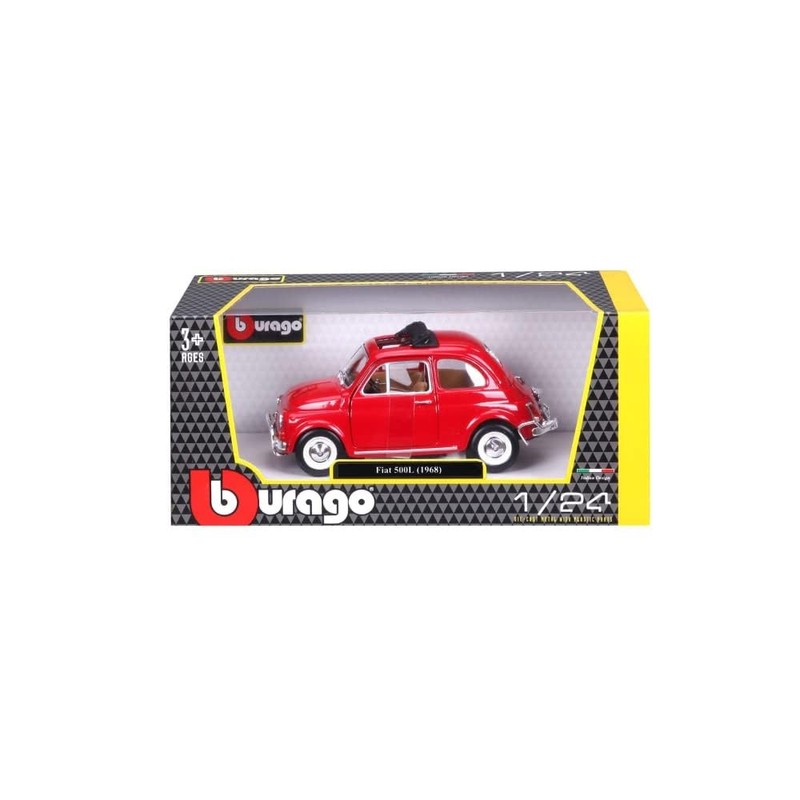 Bburago B18-22099 1:24 1968 Fiat 500L Model, Colour May Vary