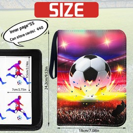 YOUYIKE Football Card Folder, Card Scrapbook with Zip, 8 Pockets, 55 Pages, Capacity for 440 Cards, Waterproof and Durable, Football Scrapbook, Gifts for Football Fans