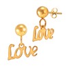 555Jewelry Stainless Steel Love Script Dangle Stud Earrings for Girls